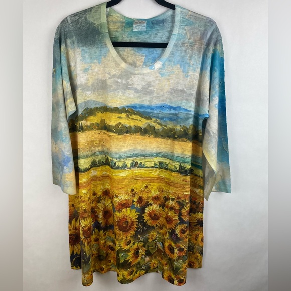 *NWT* Sunflower Fields Fit and Flare Tunic Top - Picture 2 of 6